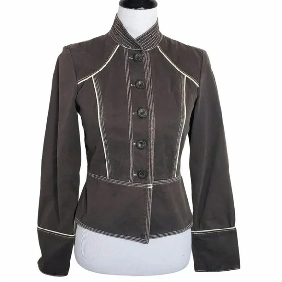 Mossimo S‎ brown/white fitted boho blazer/jacket - Picture 1 of 6